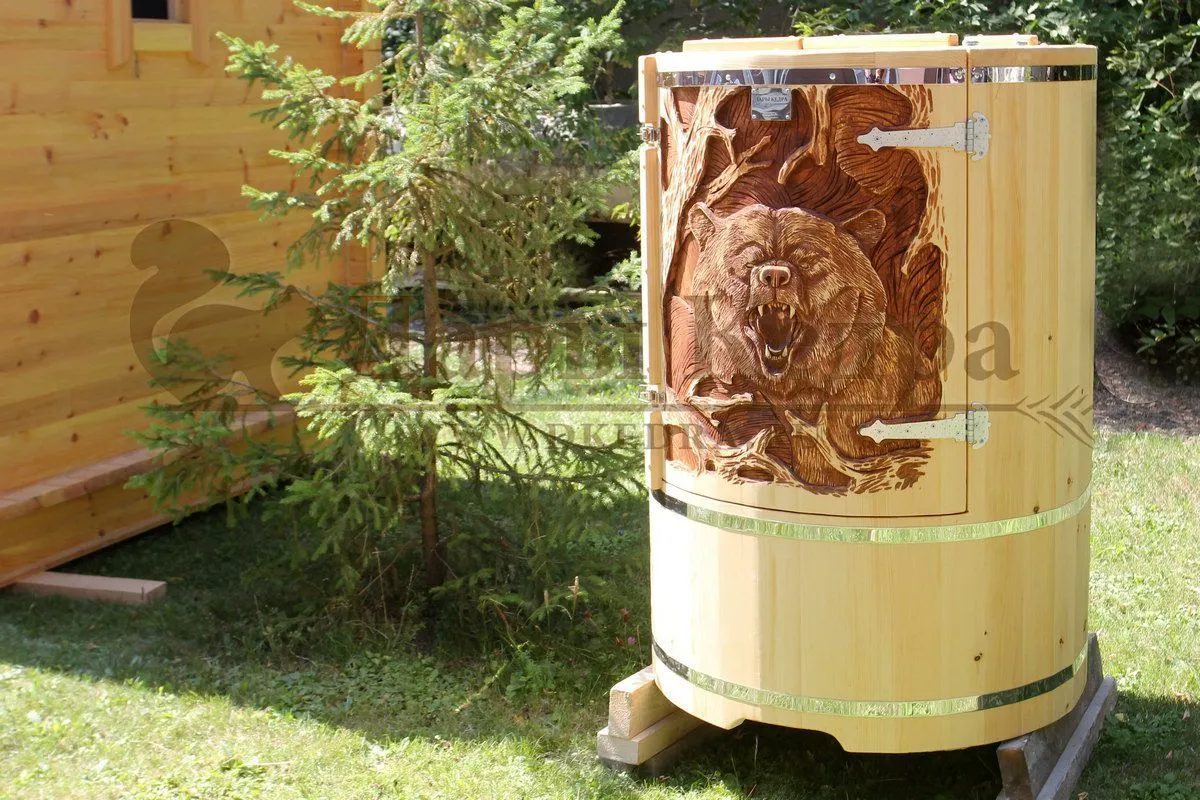 Кедровая бочка (фитобочка) «Бурый медведь»