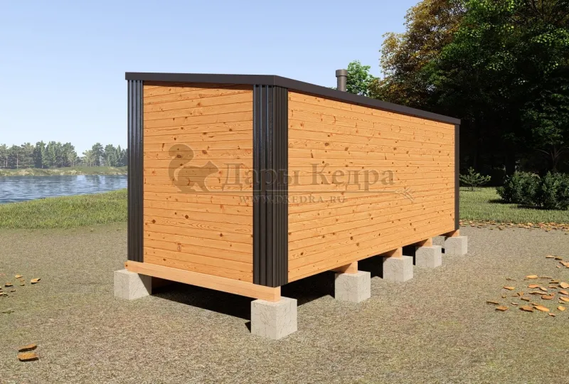 Каркасная баня «Лофт» из кедра 5х2,2 метра