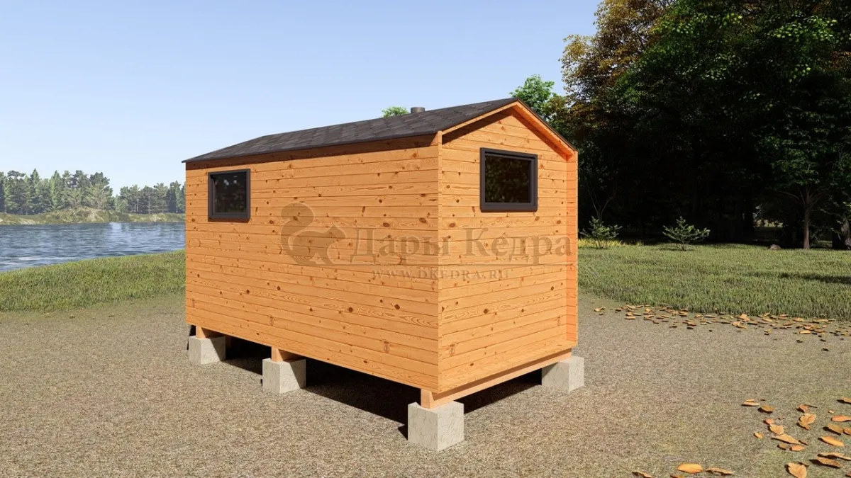Каркасная баня «Барн» из кедра 4х2,2 метра