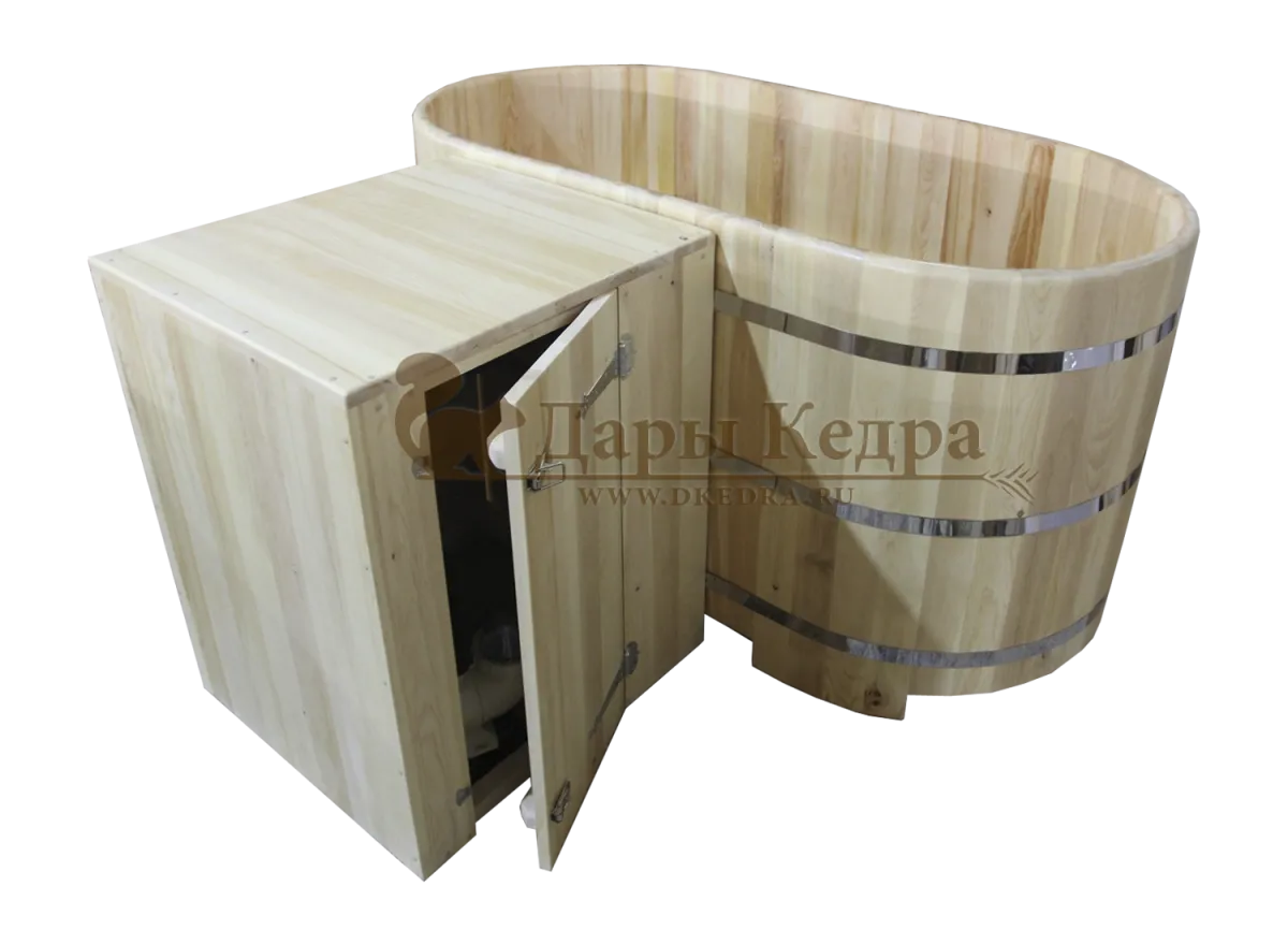 Купель овальная (Фурако) из кедра с внешним электроподогревом