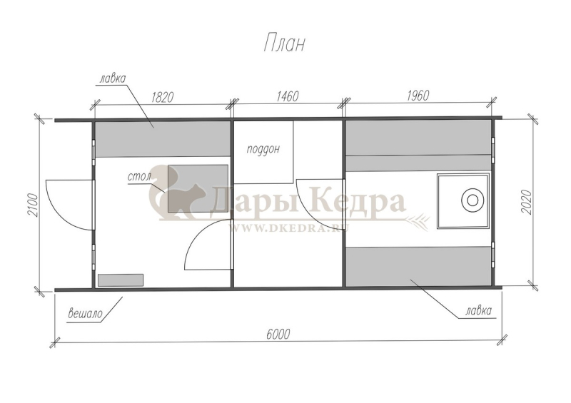 Баня-бочка буханка из кедра 6 метров с верандой